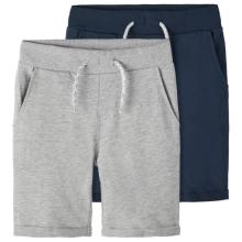 Name it - Kid's NKMVermo Long SWE Shorts UNB F 2-Pack - Shorts Gr 92 grau