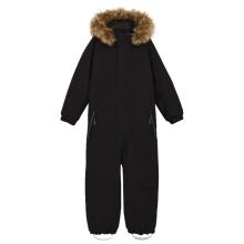 Color Kids - Kid's Coverall with Fake Fur - Overall Gr 92 schwarz