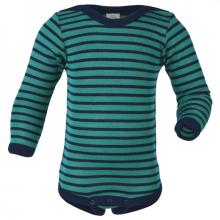 Engel - Baby Body L/S mit Druckknöpfen geringelt Gr 50/56 blau/türkis