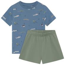 Minymo - Kid's T-Shirt+Short Set AOP 134357 - Overall Gr 92 blau