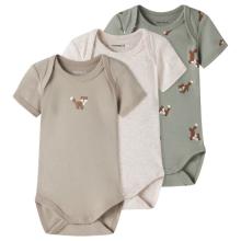 Name it - Kid's NBMBody S/S Fox 3-Pack - Alltagsunterwäsche Gr 50 grau