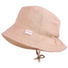 maximo - Baby's Hütchen Bindeband Musselinstoff Futter - Hut Gr 47 cm rosa/beige