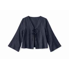 Mazine Damen Linen w. Binding Bluse