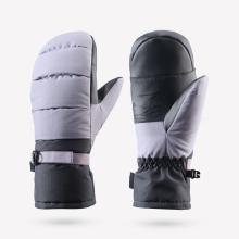 Skihandschuhe Fäustlinge Kinder wasserdicht - 500 violett/grau