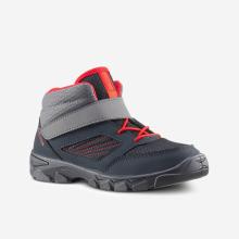 Wanderschuhe Kinder Gr. 24–34 halbhoch mit Klettverschluss Wandern - NH100 grau