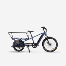 E-Lastenfahrrad Cargobike Longtail E THREE 500 blau