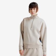 Sweatshirt Damen Reißverschlusskragen Oversize - Elementals beige
