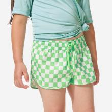 Boardshorts Mädchen 100 Caro grün kariert