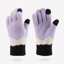 Handschuhe Kinder 4–14 Jahre touchscreenfähig Strickware - Hike100 violett