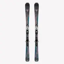 Ski Damen mit Bindung Piste - Attraxion Rossignol schwarz/rosa