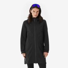 Wanderjacke Damen lang leicht wasserdicht - MH100 schwarz