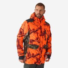 Jagdjacke Regenjacke 500 warm geräuscharm Treemetic Orange