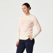Segelpullover Damen gestrickt 100 beige/rosa
