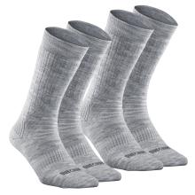 Wintersocken Damen/Herren warm halbhoch Winterwandern - SH100 Doppelpack grau