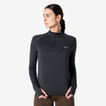 Laufshirt langarm Damen 1/2 Reißverschluss - Run Core schwarz