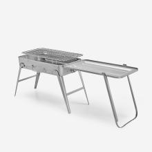 Campinggrill XL Edelstahl tragbar für Holz/Kohle/Briketts für 4–8 Personen