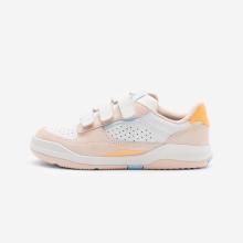 Fitnessschuhe Sneaker Kinder Klett Leder - Playventure City rosa/orange