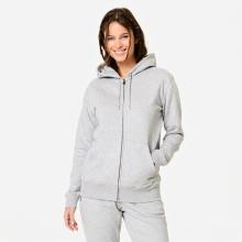 Kapuzenjacke Damen Sweatstoff - grau