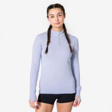 Laufshirt langarm Damen warm 1/2 Reißverschluss - Run Flow helllila