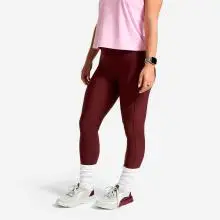 Leggings Damen atmungsaktiv mit Smartphonetasche - bordeaux