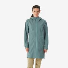 Wanderjacke Damen wasserdicht leicht lang - MH100 grün