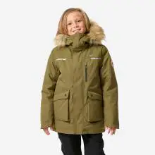 Winterjacke Parka Kinder Gr. 122–172 bis -23 °C Wandern - NH900 grün