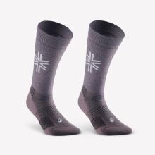 Wintersocken warm halbhoch Winterwandern - SH500 Doppelpack braun/beige