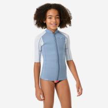 Neopren Top Rashguard Kinder kurzarm Naturkautschuk Yulex 1,5 mm - blau