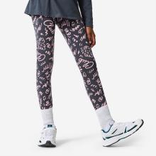 Leggings Mädchen Baumwolle - dunkelrosa mit Druck