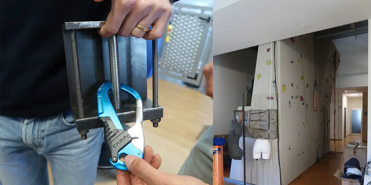 Gerät zur Testung der Bruchlast und Kletterwand Kletterausrüstung