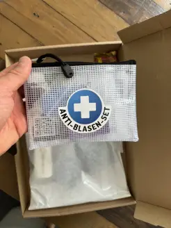 Blasenset in der Verpackung.