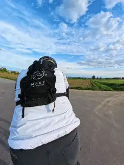 Rückansicht des Airbag-Rucksacks