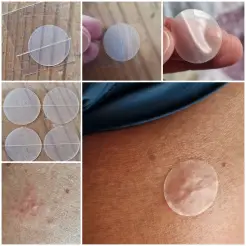 Die Anwendung ist nicht so ganz einfach. Besonders die kleine Größe ist etwas schwierig von der Folie abzulösen.