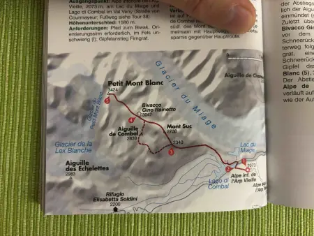 Karte  am Beispiel Petit Mont Blanc