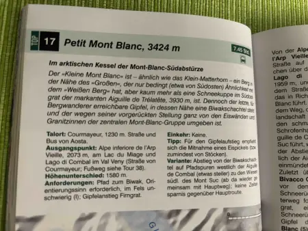 Tourenbeschreibung am Beispiel Petit Mont Blanc