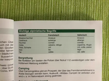 Sprachhilfen für Wanderer